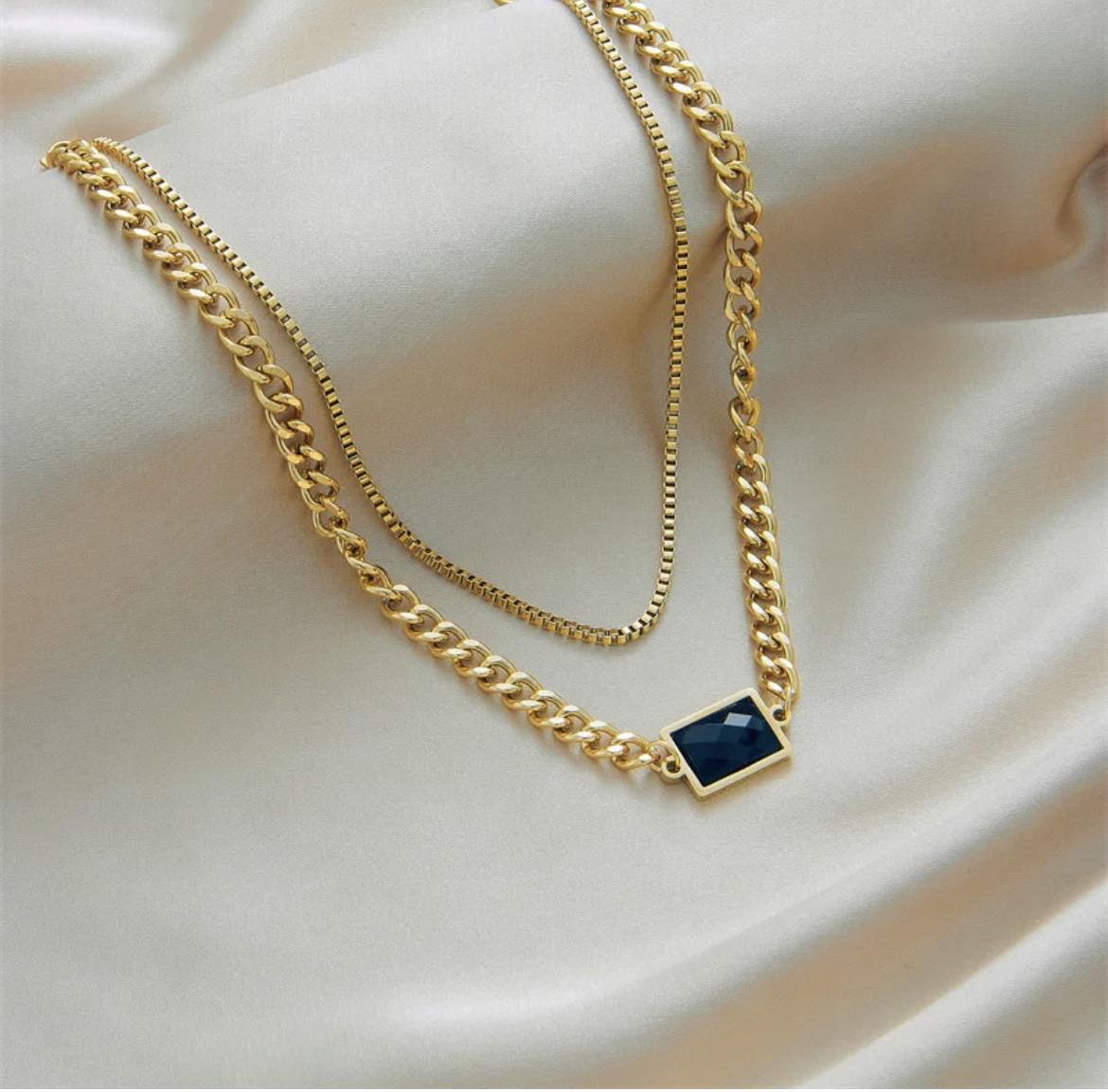 14k Gold Plated Stainless Steel Necklace  code:SS0100